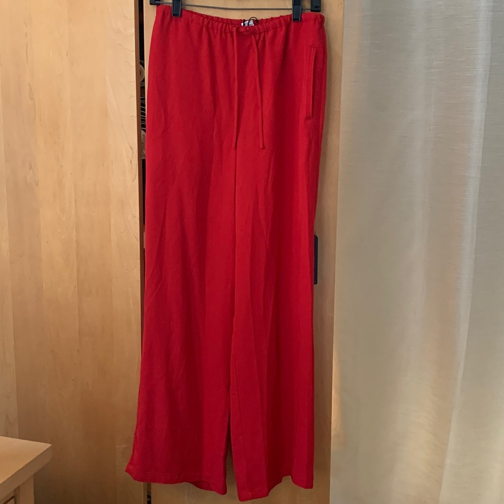 NWOT Christian Lacroix wide leg red  pants trousers